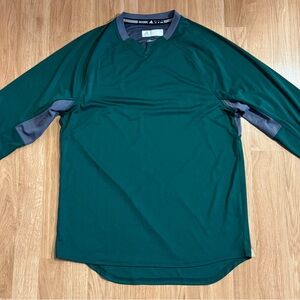 Adidas Men’s Fielder's Choice Baseball 3/4 Sleeve Raglan V-Notch Collar Green M